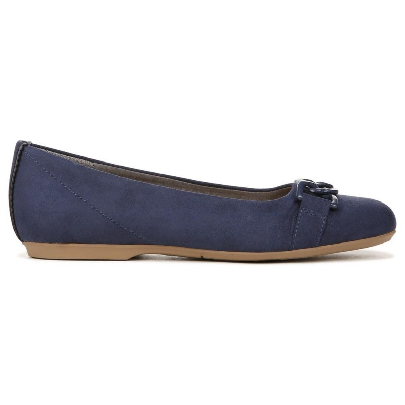 Navy Fabric Women's Dr. Scholl's Wexley Adorn Ballet Flats | 87069-PRFJ