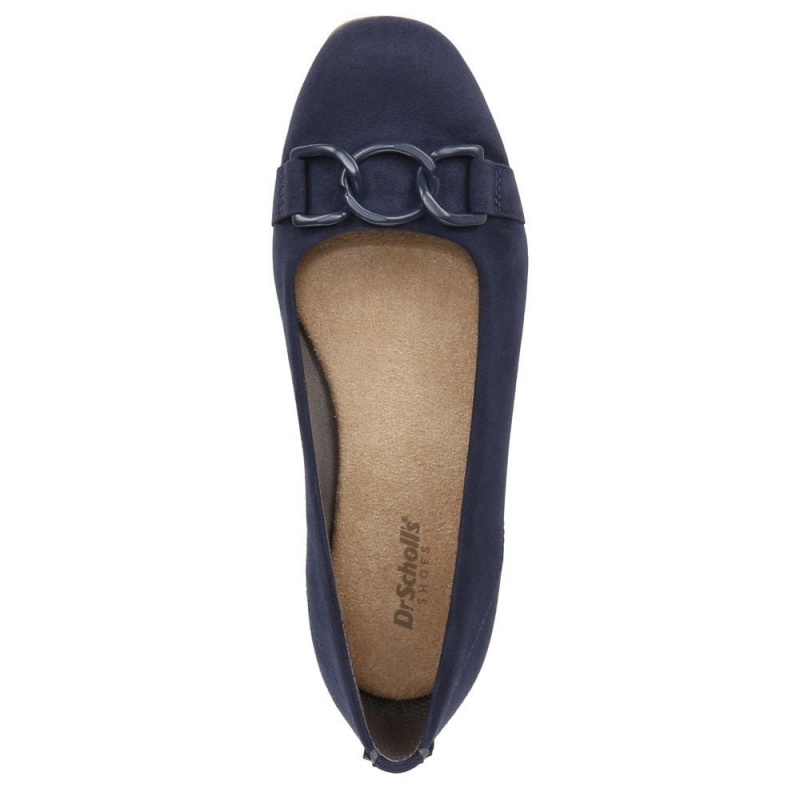 Navy Fabric Women's Dr. Scholl's Wexley Adorn Ballet Flats | 87069-PRFJ