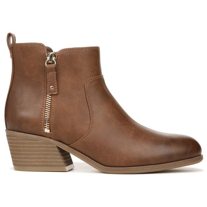 New Copper Brown Synthetic Women's Dr. Scholl's Lawless Ankle Boots | 68451-XFRV