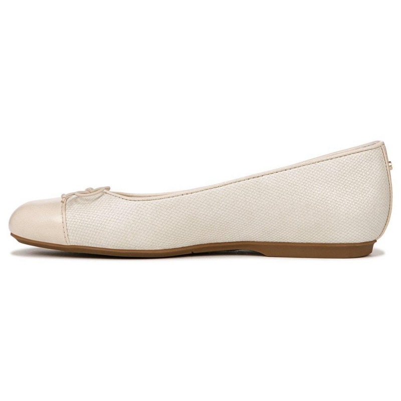 Off White Faux Leather Women's Dr. Scholl's Wexley Bow Ballet Flats | 49216-ORNY