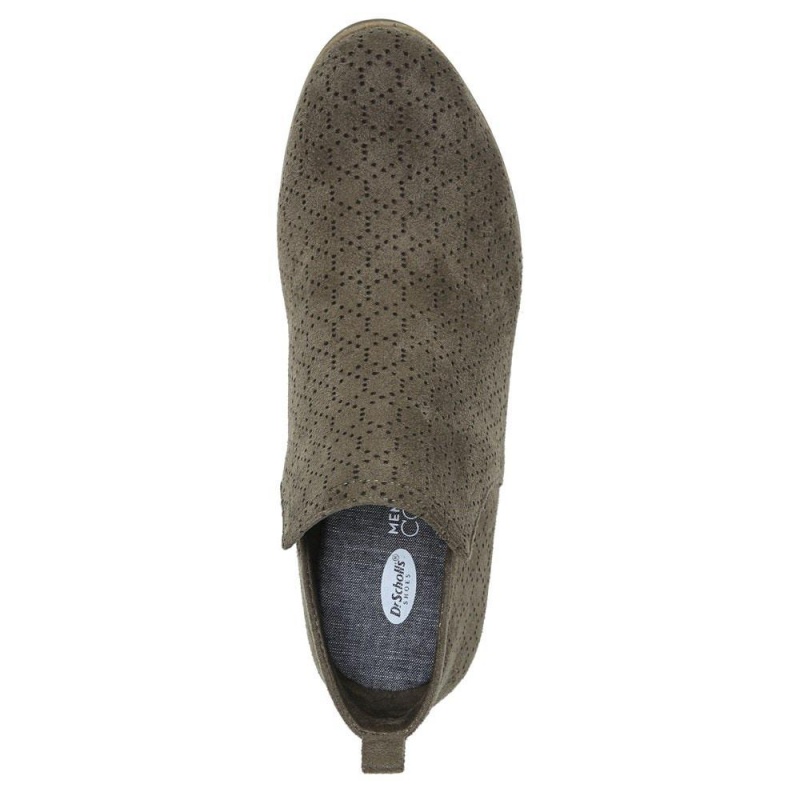 Olive Microfiber Women's Dr. Scholl's Rate Booties | 65382-NZSV