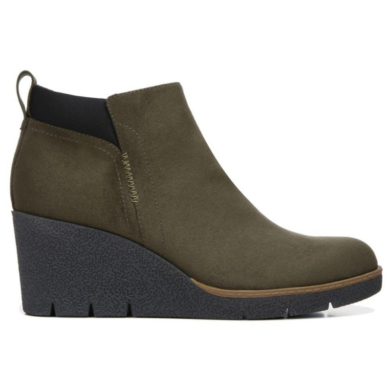 Olive Women's Dr. Scholl's Berklie Wedge Booties | 31207-UNFX