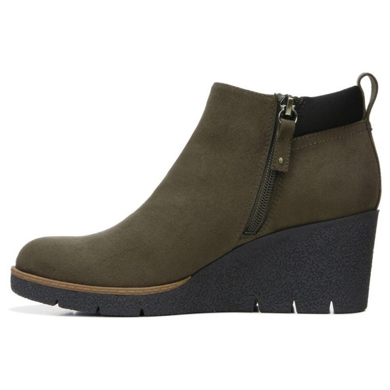 Olive Women's Dr. Scholl's Berklie Wedge Booties | 31207-UNFX