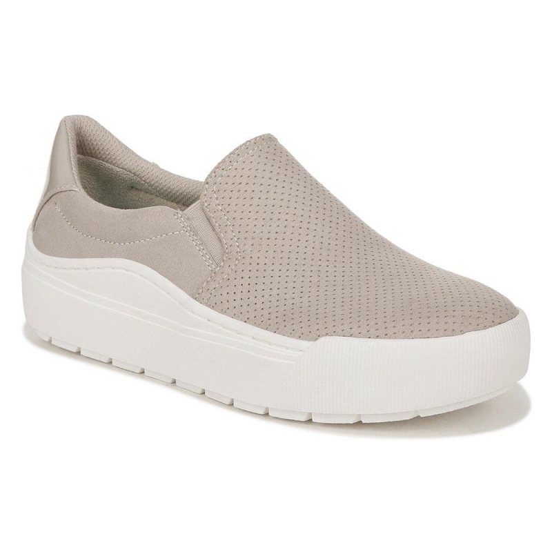 Oyster Grey Fabric Women's Dr. Scholl's Time Off Slip On Sneakers | 70643-AVTH