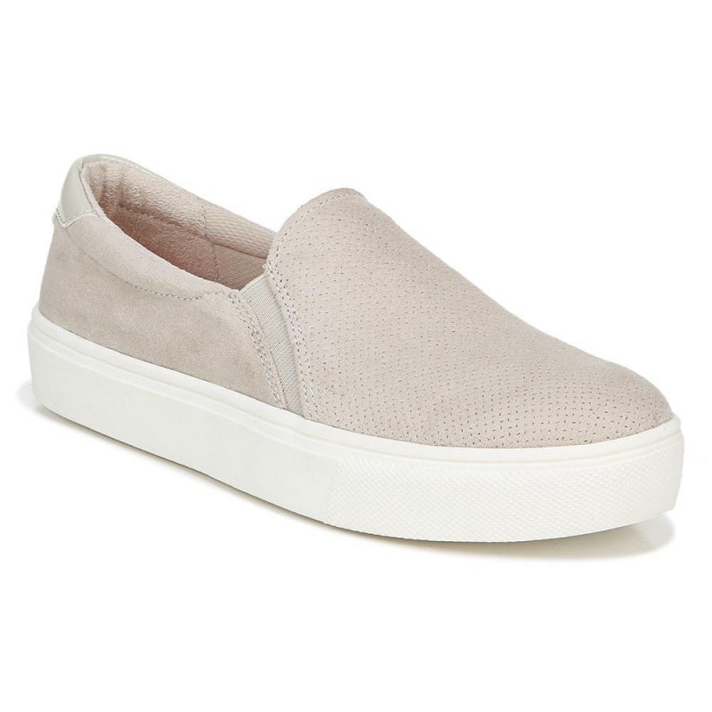 Oyster Grey Microfiber Perf Women's Dr. Scholl's Nova Slip On Sneakers | 14570-NMFE