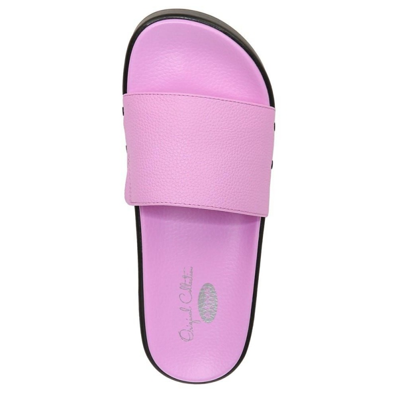 Purple Leather Women's Dr. Scholl's Pisces Max Slide Platform Sandals | 25870-BQYH