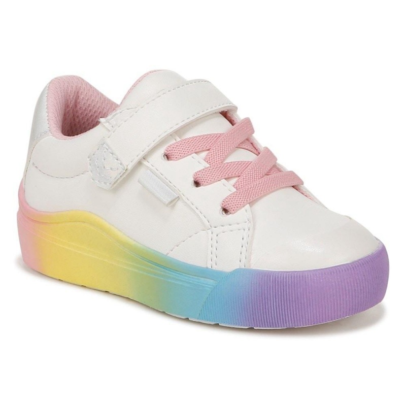 Rainbow White Faux Leather Boys' Dr. Scholl's Time Off Toddler/Little Lace Up Sneakers | 45863-YKHQ