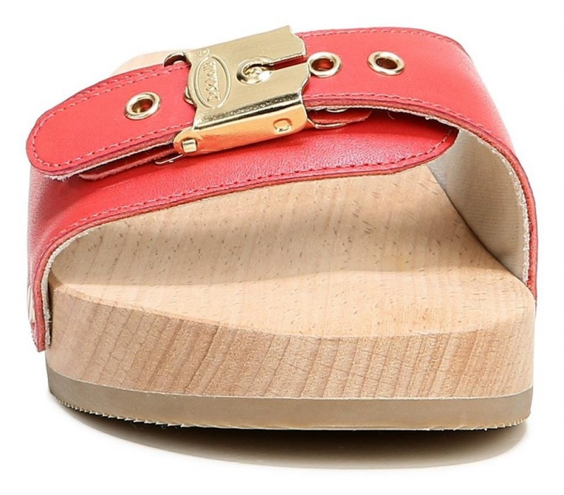 Red Leather Women's Dr. Scholl's Original Slide Sandals | 15470-GNIW