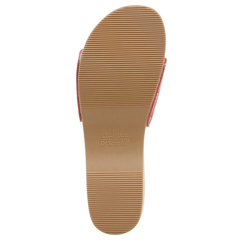 Red Leather Women's Dr. Scholl's Original Slide Sandals | 15470-GNIW