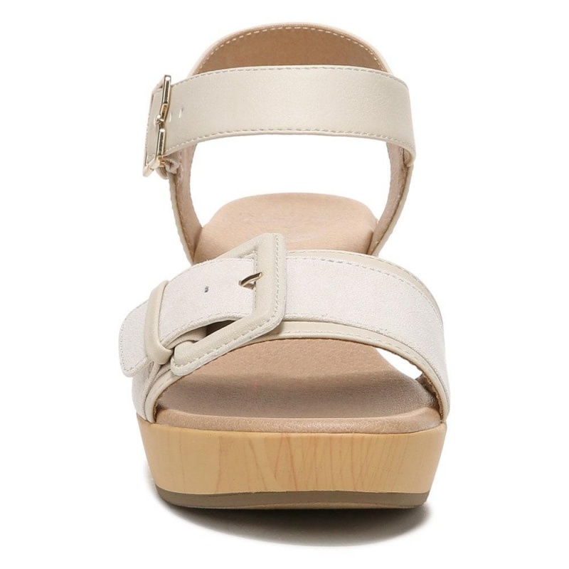 Seashell Beige Synthetic Women's Dr. Scholl's Felicity Too Block Heel Platform Sandals | 61385-RUIQ