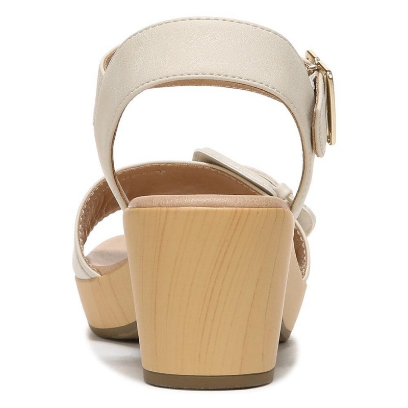 Seashell Beige Synthetic Women's Dr. Scholl's Felicity Too Block Heel Platform Sandals | 61385-RUIQ