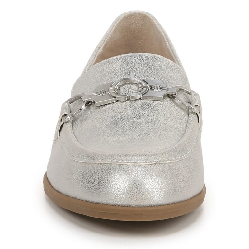 Silver Synthetic Women's Dr. Scholl's Rate Adorn Loafers | 07214-KLTU