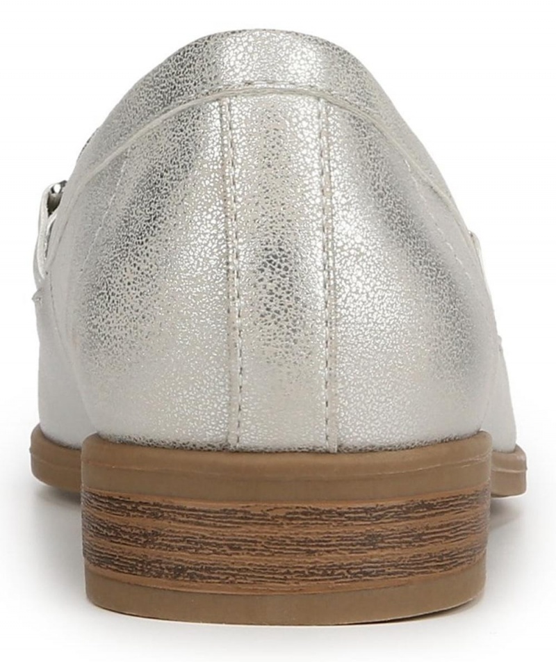 Silver Synthetic Women's Dr. Scholl's Rate Adorn Loafers | 07214-KLTU