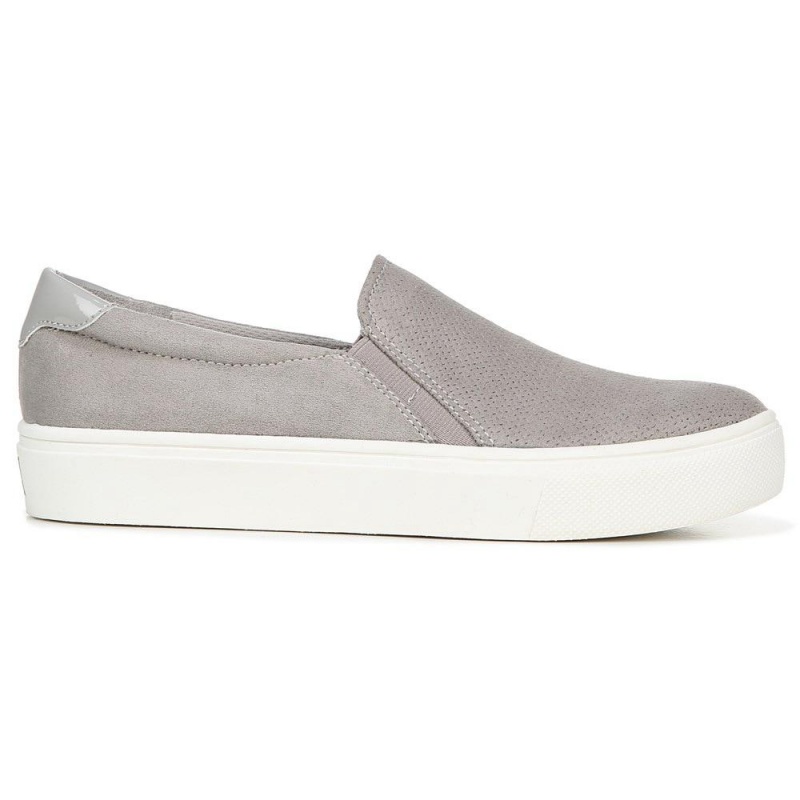 Soft Grey Microfiber Perf Women's Dr. Scholl's Nova Slip On Sneakers | 65127-FNVR