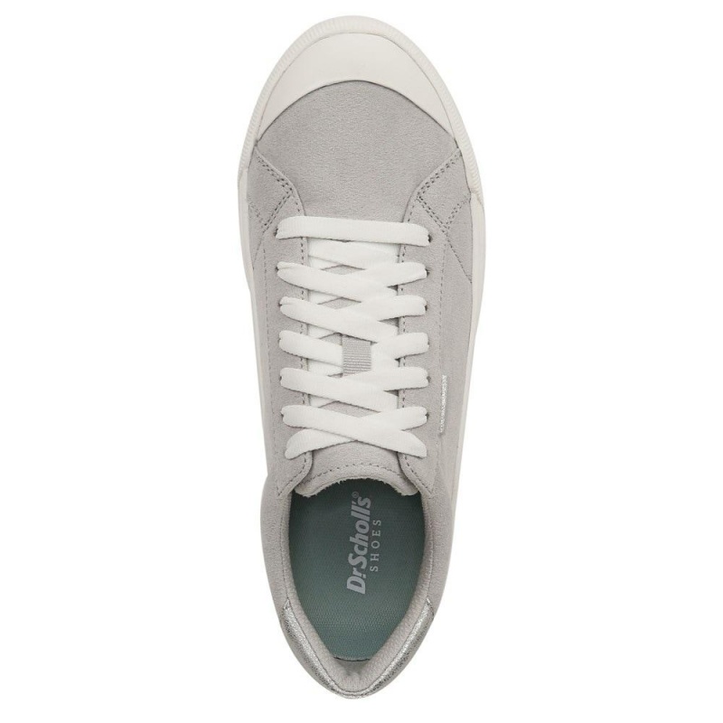 Vapor Grey Microfiber Women's Dr. Scholl's Time Off Lace Up Platform Sneakers | 48369-ANOS