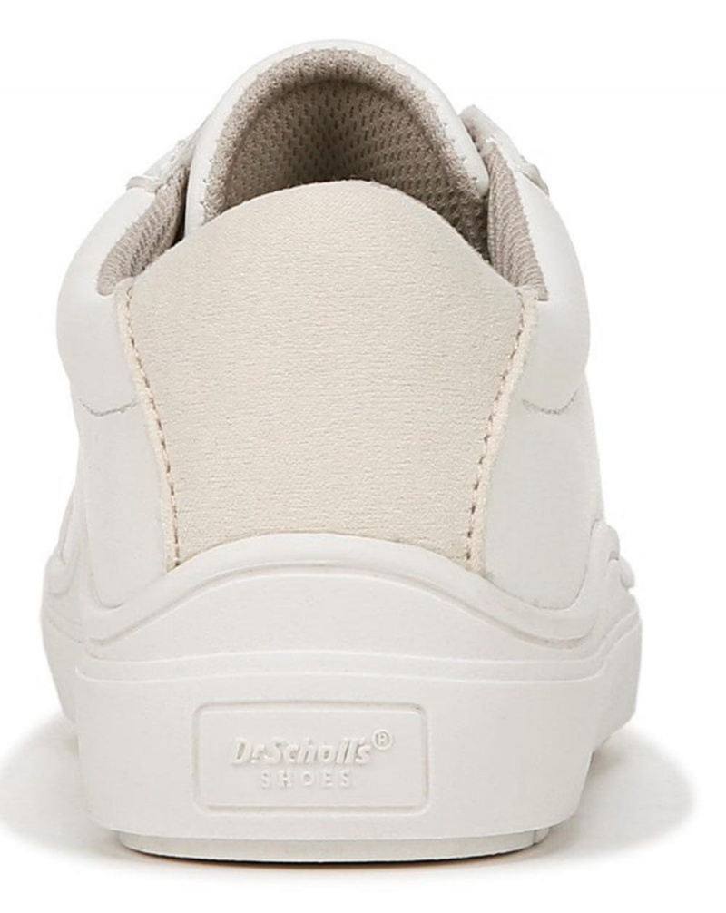 White Faux Leather Boys' Dr. Scholl's Time Off Little Lace Up Sneakers | 63527-GUNI