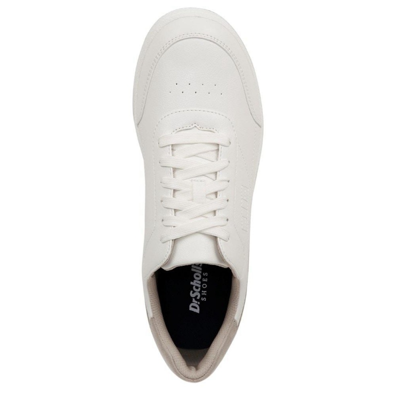 White Faux Leather Men's Dr. Scholl's Dink It Lace Up Sneakers | 37841-FHLG