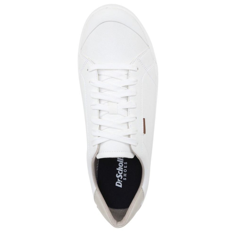 White Faux Leather Men's Dr. Scholl's Time Off Lace Up Sneakers | 85263-TXUN