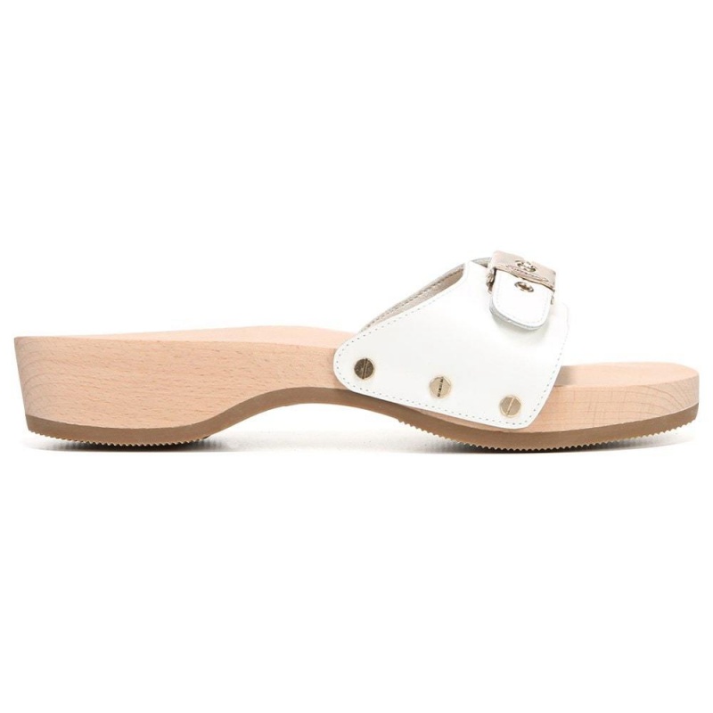 White Leather Women's Dr. Scholl's Original Slide Sandals | 75021-LMRK