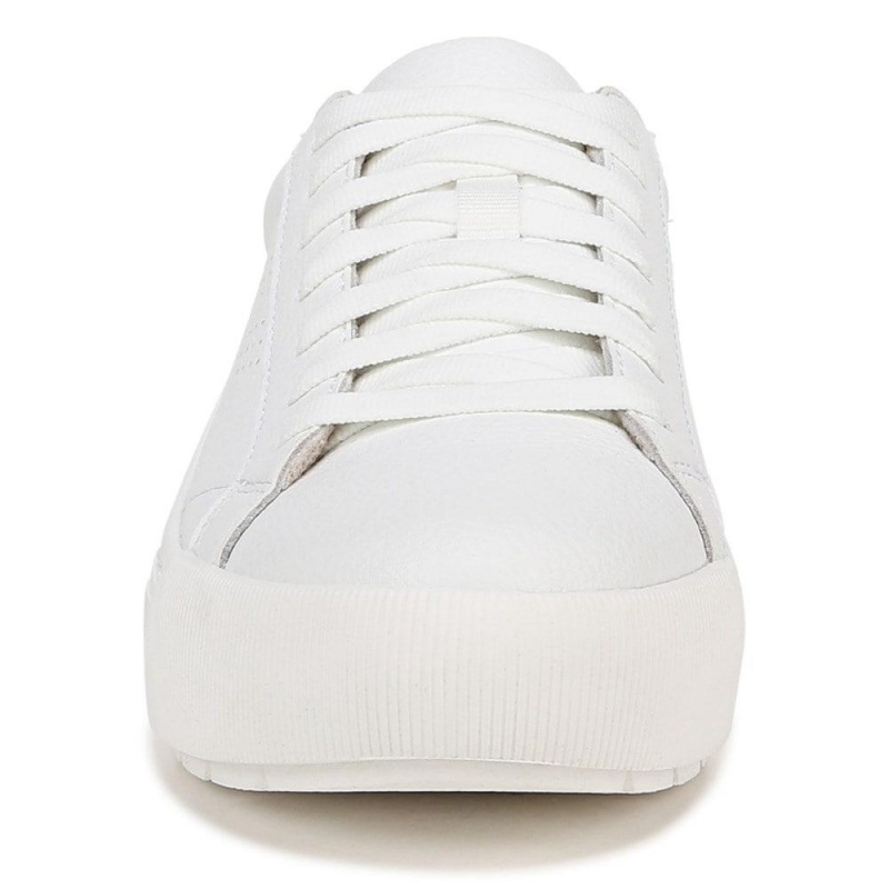 White Leather Women's Dr. Scholl's Take it Easy Lace Up Sneakers | 81625-INEG