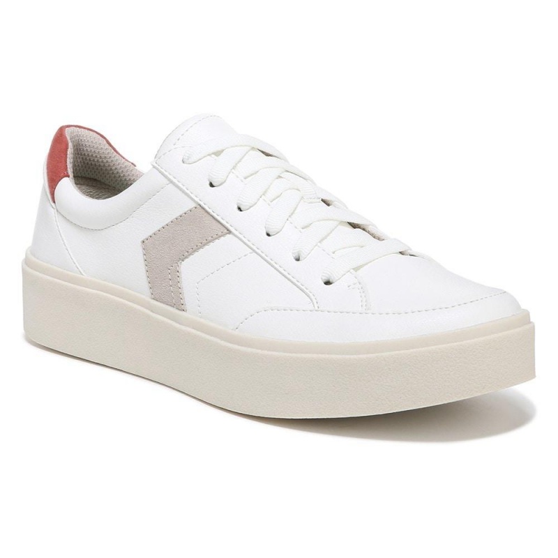 White Synthetic Women's Dr. Scholl's Madison Lace Up Sneakers | 48530-KUZF