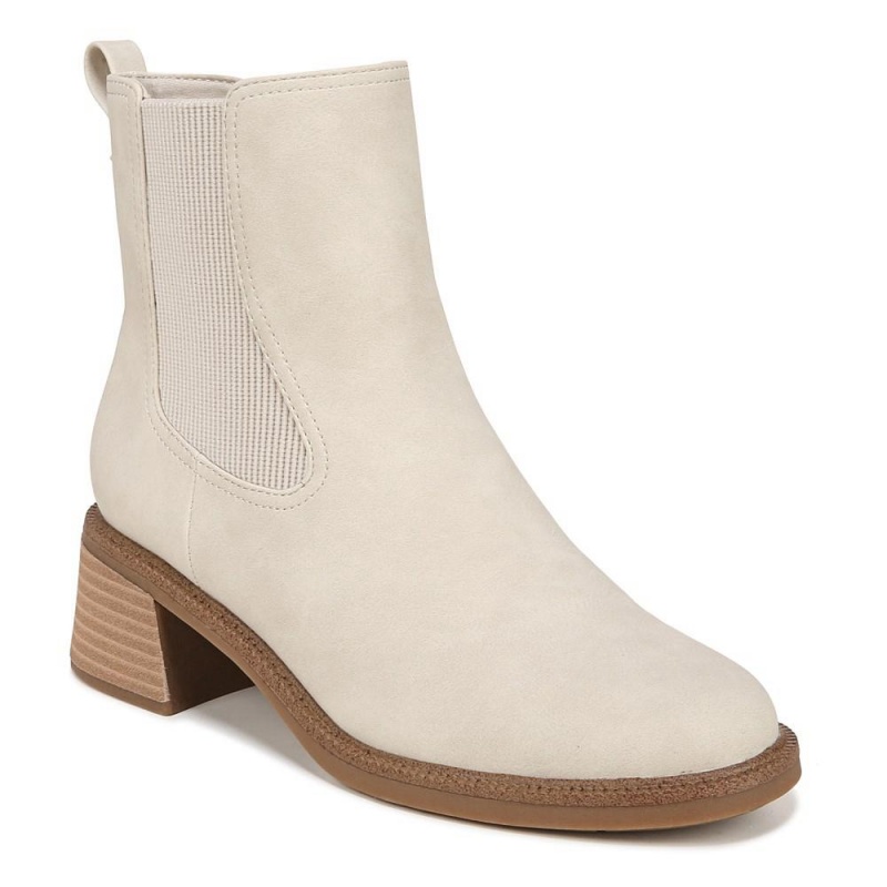 White Synthetic Women's Dr. Scholl's Redux Block Heel Chelsea Western Boots | 74981-DYIM