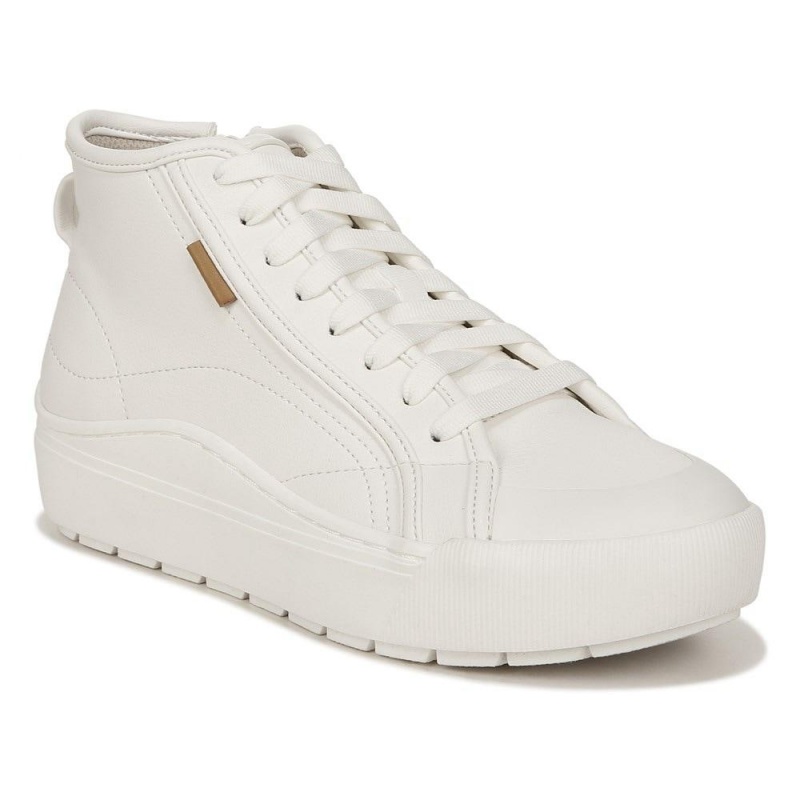 White Synthetic Women's Dr. Scholl's Time Off Hi Top Platform High Top Sneakers | 14592-ZRXP