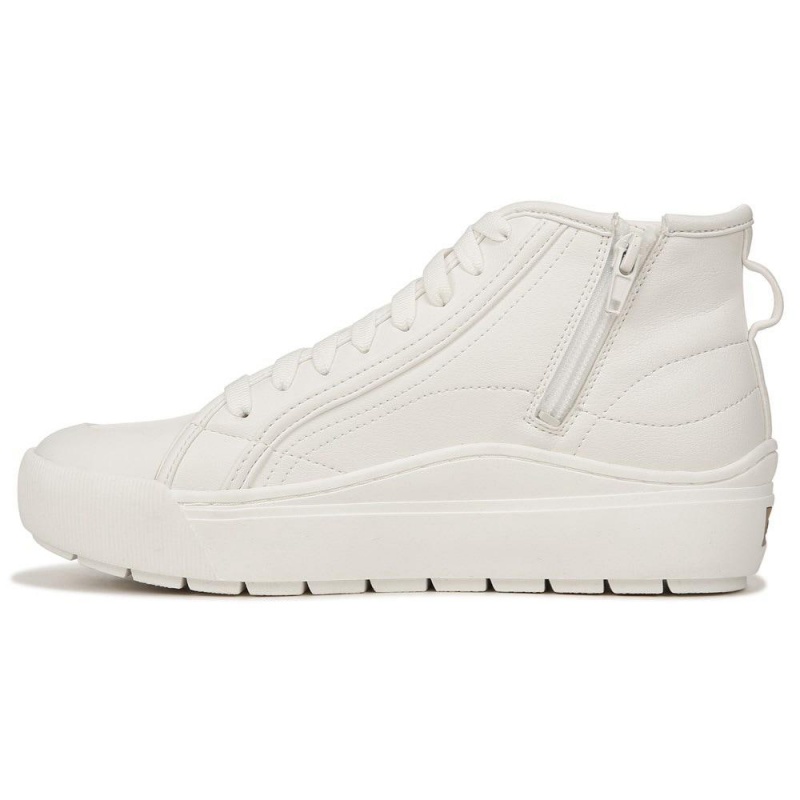 White Synthetic Women's Dr. Scholl's Time Off Hi Top Platform High Top Sneakers | 14592-ZRXP