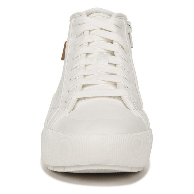 White Synthetic Women's Dr. Scholl's Time Off Hi Top Platform High Top Sneakers | 14592-ZRXP