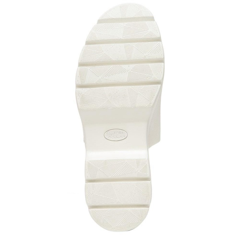 White Women's Dr. Scholl's Check Doubts Platform Heeled Sandals | 20359-DQSR