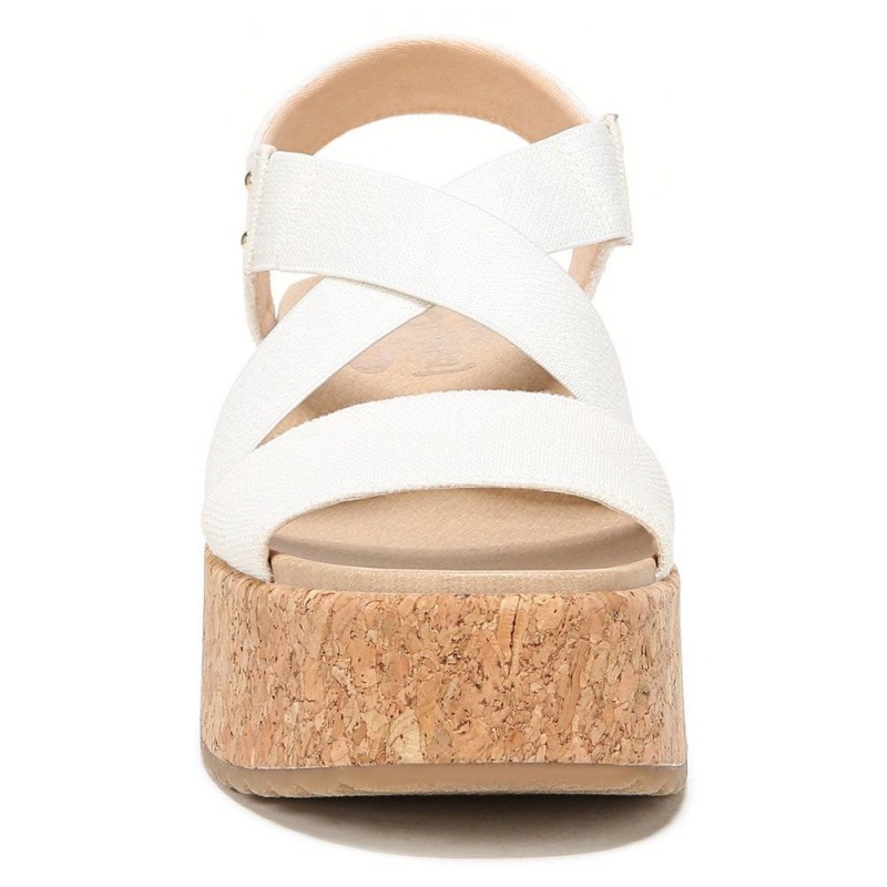 White Women's Dr. Scholl's Dottie Strappy Wedge Heeled Sandals | 08753-EVAQ