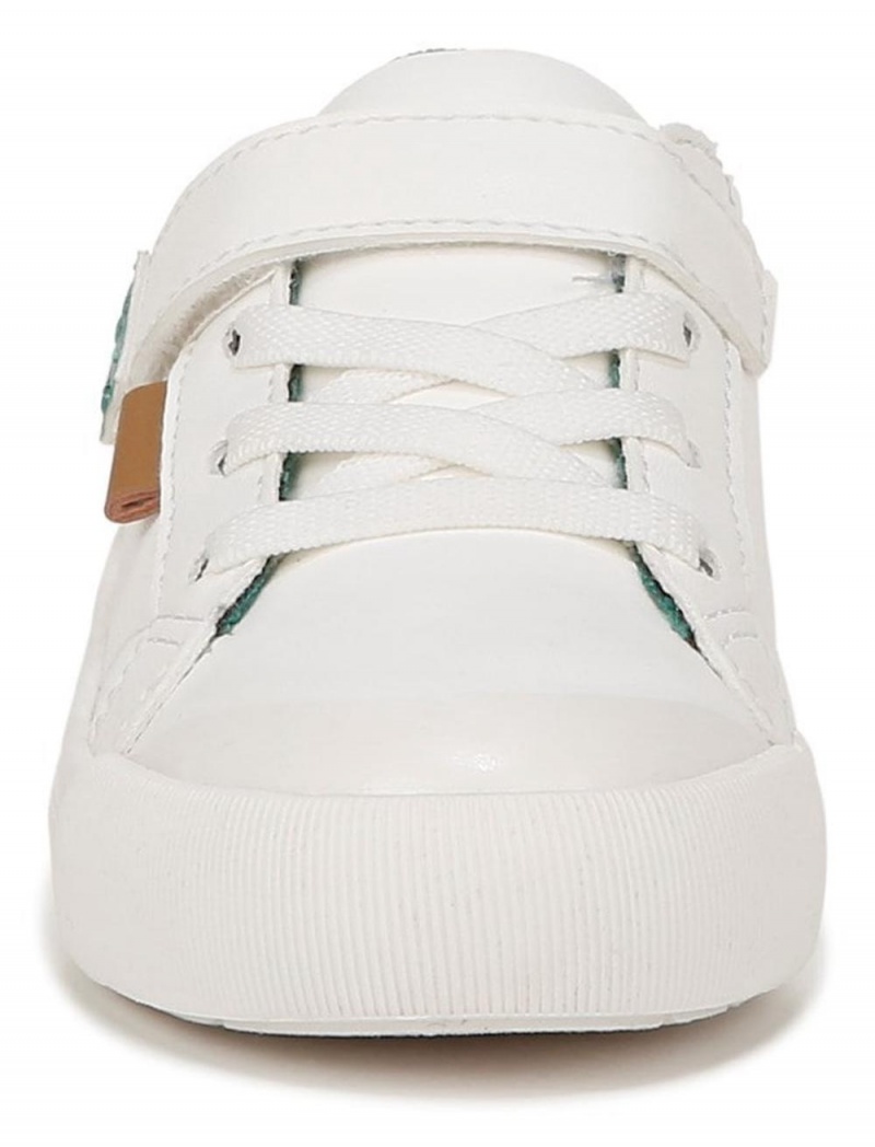 White / Green Faux Leather Boys' Dr. Scholl's Time Off Toddler/Little Lace Up Sneakers | 70259-SDXR