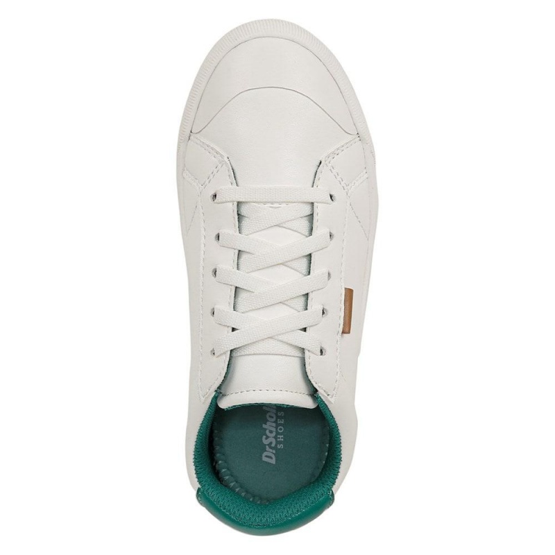 White / Green Faux Leather Boys' Dr. Scholl's Time Off Little Lace Up Sneakers | 37296-LDCK