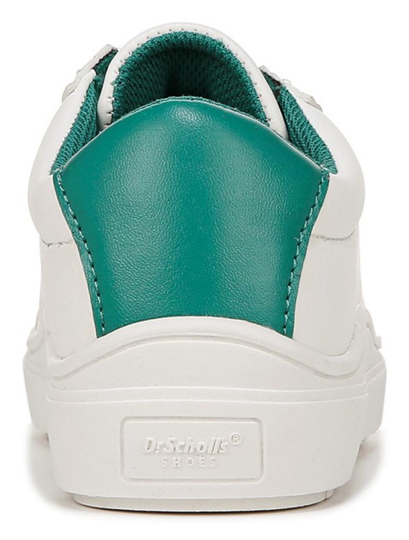 White / Green Faux Leather Boys' Dr. Scholl's Time Off Little Lace Up Sneakers | 37296-LDCK