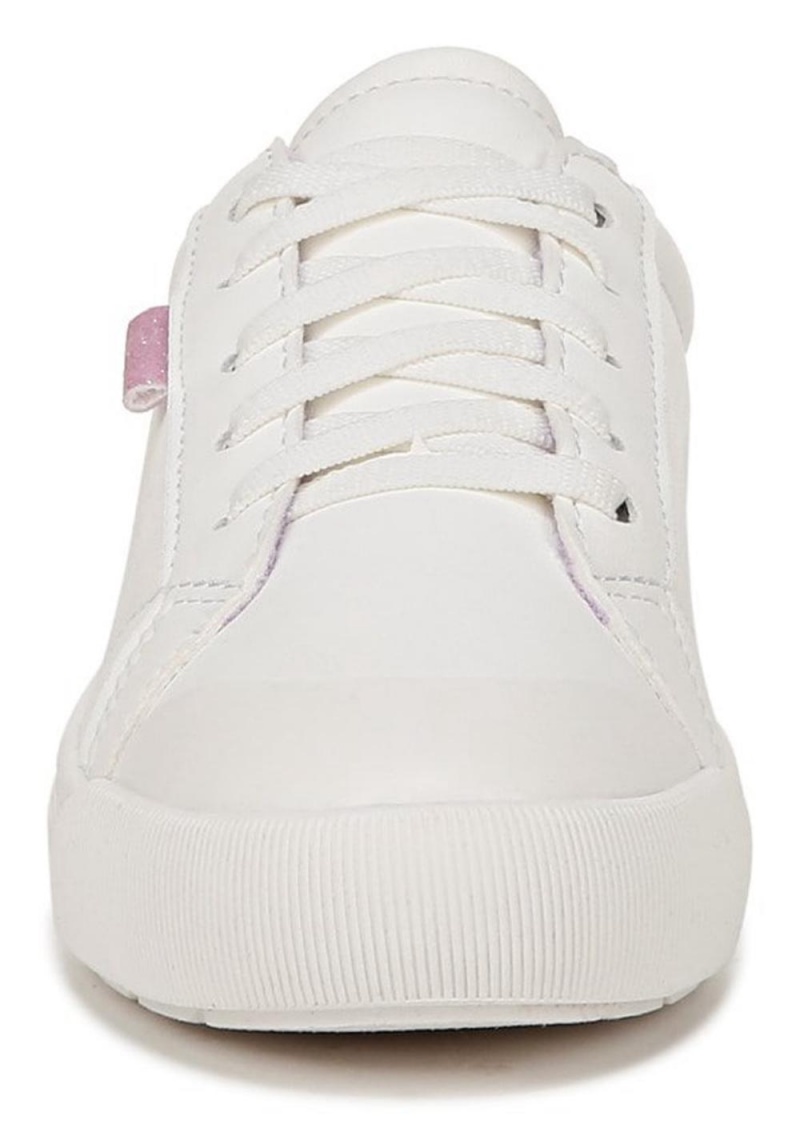 White / Pink Faux Leather Girls' Dr. Scholl's Time Off Little Lace Up Sneakers | 06945-QAYX